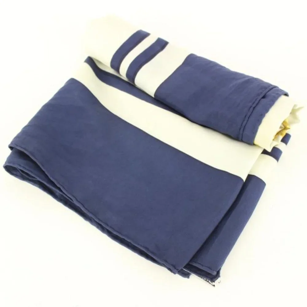 Louis Vuitton Navy x Gold Brides de Gala Silk Scarf 58h511s